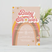 Uitnodiging tot Baby shower van Groovy Girl (Staand voorkant)