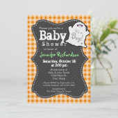 Uitnodiging tot Baby shower van Halloween (Staand voorkant)