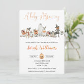 Uitnodiging tot Baby shower van Halloween (Staand voorkant)