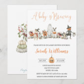 Uitnodiging tot Baby shower van Halloween (Voorkant / Achterkant)