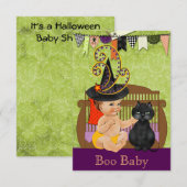 Uitnodiging tot Baby shower van Halloween (Voorkant / Achterkant)