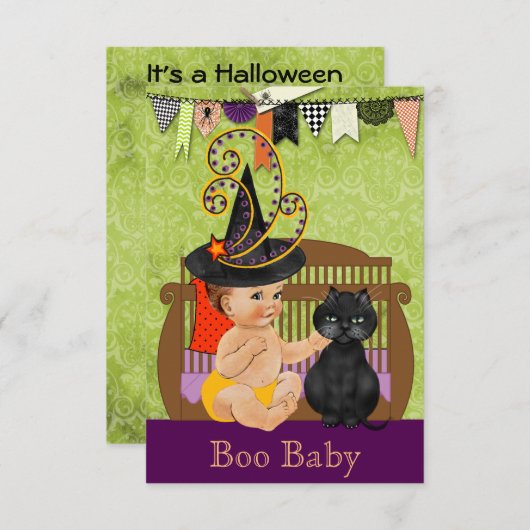 Uitnodiging tot Baby shower van Halloween (Voorkant / Achterkant)
