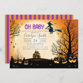 Uitnodiging tot Baby shower van Halloween (Voorkant / Achterkant)