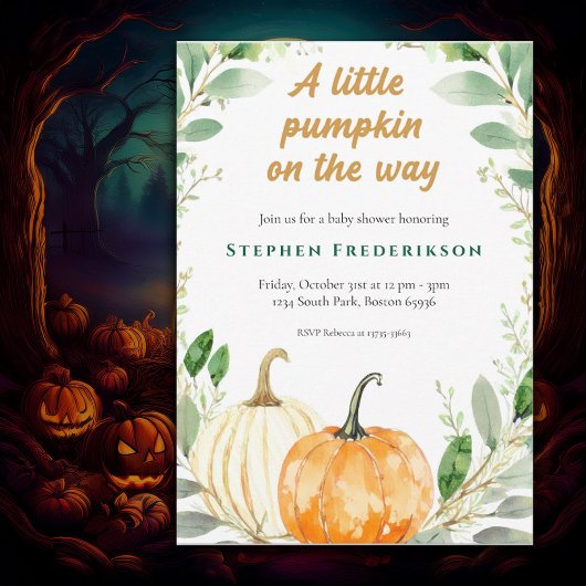 Uitnodiging tot Baby shower van Halloween