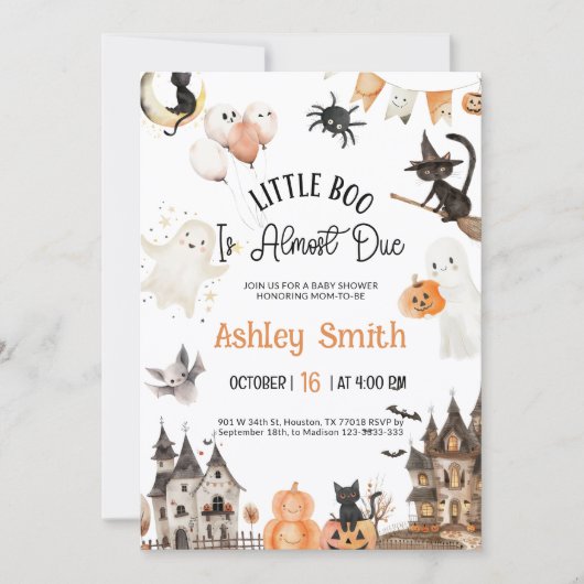 Uitnodiging tot Baby shower van Halloween (Voorkant)