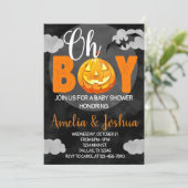 Uitnodiging tot Baby shower van Halloween (Staand voorkant)