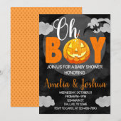Uitnodiging tot Baby shower van Halloween (Voorkant / Achterkant)