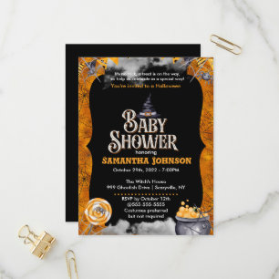 Uitnodiging tot Baby shower van Halloween Briefkaart