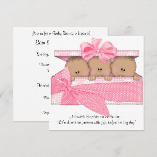 Uitnodiging tot Baby shower van het Afrikaanse Ame (Voorkant / Achterkant)