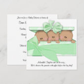 Uitnodiging tot Baby shower van het Afrikaanse Ame (Voorkant / Achterkant)