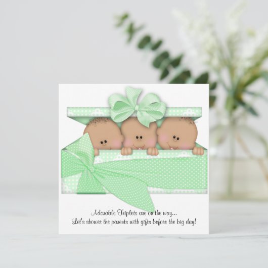 Uitnodiging tot Baby shower van het Afrikaanse Ame (Staand voorkant)