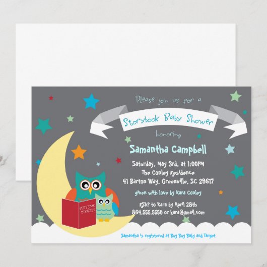 Uitnodiging tot Baby shower van het boekje