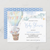 Uitnodiging tot Baby shower van het Elephant-budge (Voorkant / Achterkant)