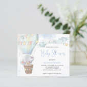Uitnodiging tot Baby shower van het Elephant-budge (Staand voorkant)