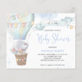 Uitnodiging tot Baby shower van het Elephant-budge (Voorkant)