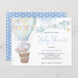 Uitnodiging tot Baby shower van het Elephant-budge