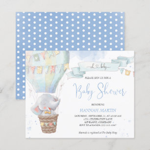 Uitnodiging tot Baby shower van het Elephant-budge