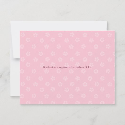 Uitnodiging tot Baby shower van het Geheime ruimte (Achterkant)