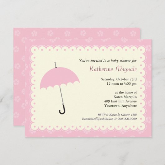 Uitnodiging tot Baby shower van het Geheime ruimte (Voorkant / Achterkant)