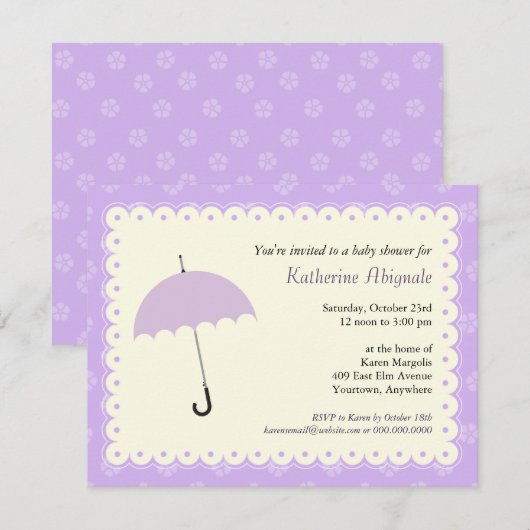 Uitnodiging tot Baby shower van het Geheime ruimte (Voorkant / Achterkant)