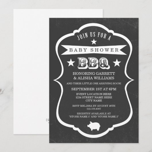 Uitnodiging tot Baby shower van het karton/neutraa (Voorkant / Achterkant)