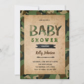 Uitnodiging tot baby shower van het leger van Camo (Voorkant)
