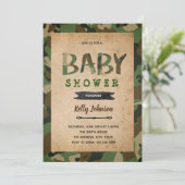 Uitnodiging tot baby shower van het leger van Camo (Staand voorkant)