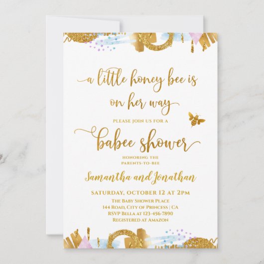 Uitnodiging tot Baby shower van het thema Little H (Voorkant)