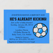 Uitnodiging tot Baby shower van het voetbal,  (Voorkant / Achterkant)