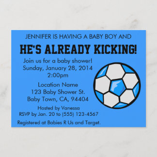 Uitnodiging tot Baby shower van het voetbal,