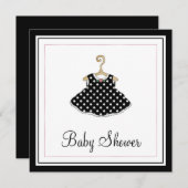 Uitnodiging tot Baby shower van het zwarte dress v (Voorkant / Achterkant)