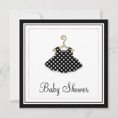 Uitnodiging tot Baby shower van het zwarte dress v (Voorkant)