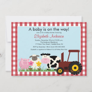 Uitnodiging tot Baby shower van hobbydieren