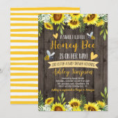 Uitnodiging tot Baby shower van Honey Bee (Voorkant / Achterkant)