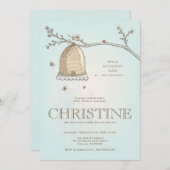 Uitnodiging tot Baby shower van Honey Bee (Voorkant / Achterkant)