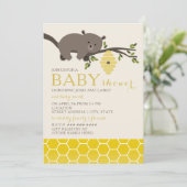 Uitnodiging tot Baby shower van honing Beer (Staand voorkant)