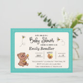 Uitnodiging tot Baby shower van honing Beer (Staand voorkant)