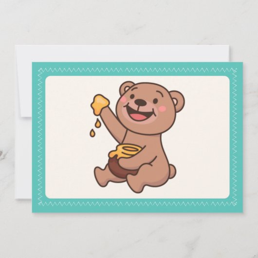 Uitnodiging tot Baby shower van honing Beer (Achterkant)