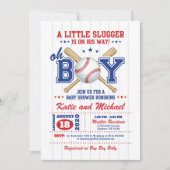 Uitnodiging tot Baby shower van honkbal (Voorkant)