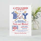 Uitnodiging tot Baby shower van honkbal (Staand voorkant)