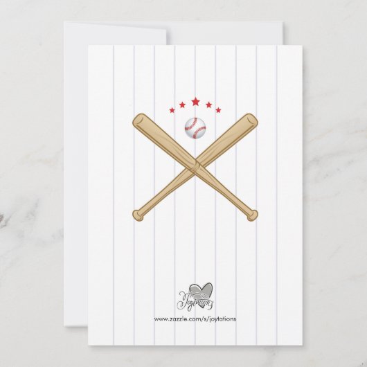 Uitnodiging tot Baby shower van honkbal (Achterkant)