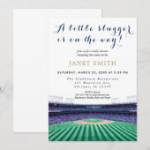 Uitnodiging tot Baby shower van honkbalthema (Voorkant / Achterkant)