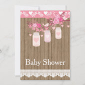 Uitnodiging tot Baby shower van hout uit de deelst (Voorkant)