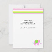 Uitnodiging tot Baby shower van Indische olifanten (Achterkant)