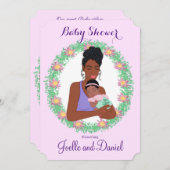 Uitnodiging tot Baby shower van Joelle (Voorkant / Achterkant)