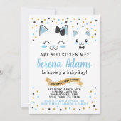 Uitnodiging tot Baby shower van Kitty Cat Boys (Voorkant)