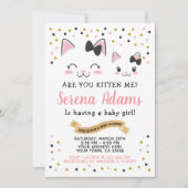 Uitnodiging tot Baby shower van Kitty Cat Girls (Voorkant)