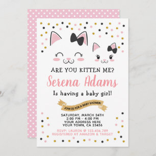 Uitnodiging tot Baby shower van Kitty Cat Girls
