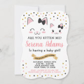 Uitnodiging tot Baby shower van Kitty Cat Girls (Voorkant)