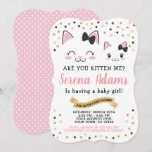 Uitnodiging tot Baby shower van Kitty Cat Girls